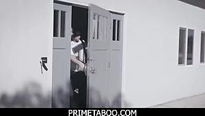 Nerdy Teen Gets Double Penetration