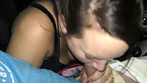 Cute little 18+ babe's intriguing car encounter with friend