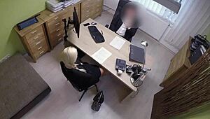 Loan4k sex casting is performed in loan office by naughty agent with teen blowjob and fucking