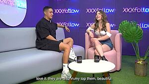 hot interview turns into wild threesome with latina milf