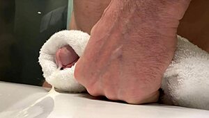 Masturbating to intense orgasm close-up.