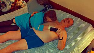 Granny Nurse in Costume Sucks Cock for New Year.