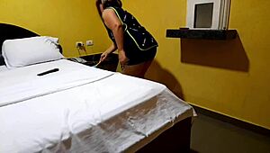 Guest Boldly Fucks Latina Cleaning Girl's Big Pussy