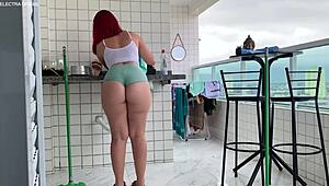 Hired maid got horny for me 😈