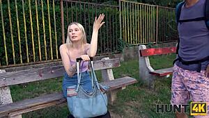 Tourist Watches Blindfolded GF Fucked Missionary by Homeowner for Cash