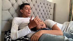 Pervy Stepdad Shoves Cock In Mouth Till He Cums