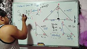 Asian student and teacher in bedroom sexual math