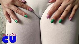 babe in crossdressing gear flaunts big puffy ass through transparent clothes with butt plug in place! 😏🍑