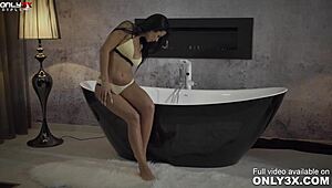 Only3x brings Shalina Devine masturbating with dildo before bath time