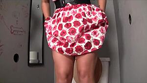 Alexa Jordan Craves Deepthroating Monster Cocks Through Gloryhole for Toilet Cumshots