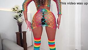 Jessica Azul's nasty double anal DAP throat fuck no pussy 3on1