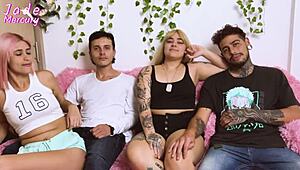 My First Grupal Foursome With Tight Latina Sluts!