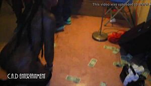 Cad big ass party with clothes ripped and naked striptease