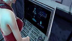 Tifa endures Ocelot's machine tormenting her tits