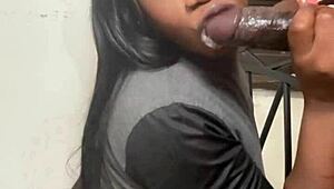 デカ黒チンポぐちょぐちょフェラで即イカされた