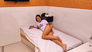 anal addicted vagninho takes elisa santos big cumshot deep in ripped clothes ass creampie