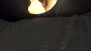 bored slut wife pounds pussy and squeezes plug into her tight ass.