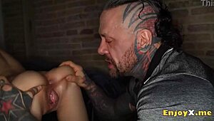 Saucy Brunette Hottie Moans As Her Inked Boyfriend Firmly Bones Her Wet Pussy.