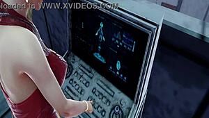 Tifa endures Ocelot's machine tormenting her tits