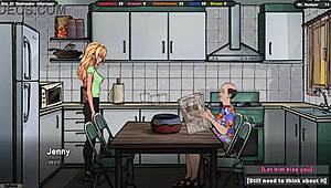 A Lustful Landlord Teaches Innocent Jenny Passionate Kissing