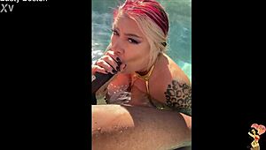 Busty hotwife boston sucks big black cock in pool, right?