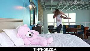 Petite Redhead Stepdaughter Orgasms on Stepdad Cock