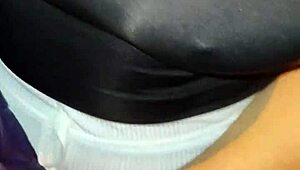 venezolana madura flashes big natural tits then bends over street for rough creampie pounding