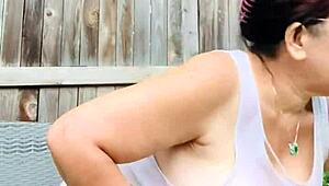 Big Tits Soak Wet Shirt Tease