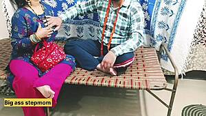 😲 Tailor can't resist licking and fucking hot big tits Indian milf's shaved pussy at shop creampie ending! 💦