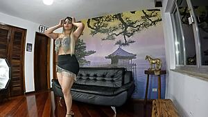 elisa ferraz preps juicy latina milf body in lingerie for first mansion dp