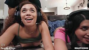 Gamer Girls Bent Over Doggystyle in Co-op Fuck Reality Kings