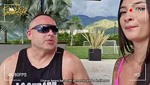 salome gil's huge latina ass bounces wildly on spanish cock by the pool