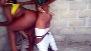 street boy drags juicy fat ebony into building, rips clothes, pounds wet swollen pussy rough till screaming cumshot drips.