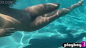 ana foxxx poses lingerie by pool masturbates petite ebony body