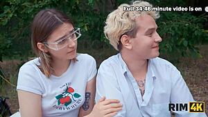 Russian Couple's Outdoor Rimming Lesson Turns into Anal Pounding