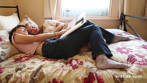 german lesbian lovers blonde and brunette hairy beavers licked to squirting orgasms... wow!!