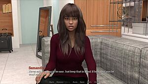 brunette with big tits plays teasing reveal game