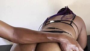 Ebony Couple's Tight Pussy Monster Cock Homemade Slam