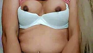 rosadita's trans cock throbs as she yanks it hard