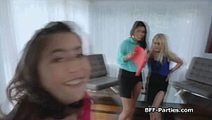 Bffs Ignite Foursome Party with Monster Cock Deepthroat Blowjobs!