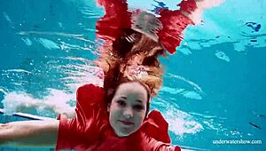 sexy czech teen avenna swims nude pool tight pussy flashes ass underwater