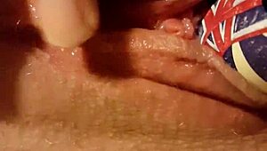 milf stretches shaved young cunt wide open with huge deodorant can fisting