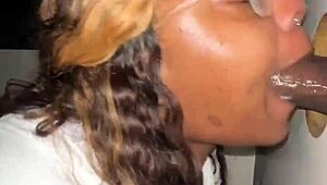 Ebony BBW Gulps Stranger's Massive BBC At Gloryhole!