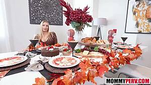 thankful for stepmom's tight anal hole sofie marie! 🍑 young milf fucks old cock thanksgiving taboo 😈