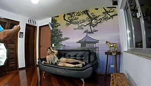 elisa ferraz preps juicy latina milf body in lingerie for first mansion dp