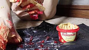 wanna slather peanut butter jelly all over my feet in this fetish dream?