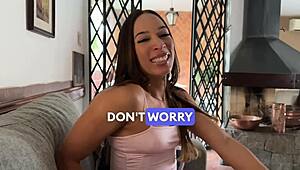 big ass brazilian babe deepthroats balls and swallows cum load in hot pov interview