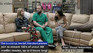 nurse daisy bean spreads small tits in latex gloves for mandatory vibrator orgasm