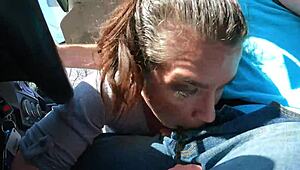 Uber Driver's Wife Swallows Lucky Jizz Load