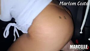 work buddy drove me home then made me pay with pierced nipple pussy on big black cock